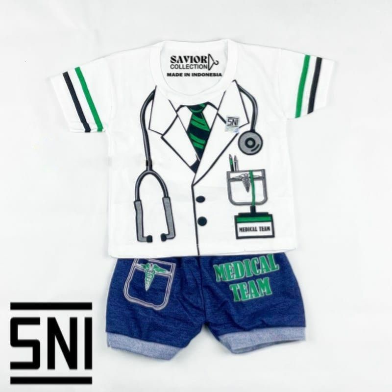 Setelan Bayi Laki-laki Toxedo 6-12 Bulan / Baju Anak New Born Dokter Polisi SD Toxedo