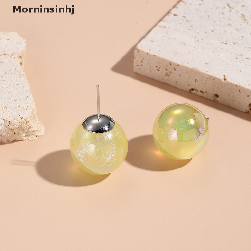 Mornin 1pasang Baru Lucu Studs Hoop Earrings Temperamen Cinta Hati Warna-Warni Anting Mutiara Halus Lembut Anting Cinta Kecil Pernikahan Perhiasan Fashion id