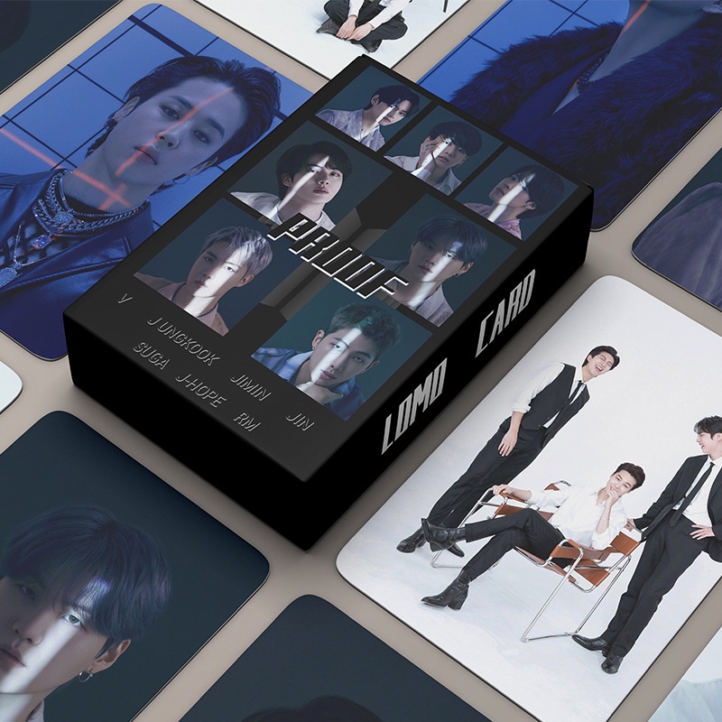 55pcs/box Bangtan Boys Album Proof Photocards JIMIN JK J-HOPE V RM SUGA JIN Lomo Kartu B T S Kpop Postcards