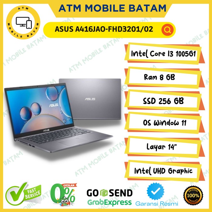 Asus A416JAO-FHD3201 Core i3-1005G1 8GB/256GB SSD 14″ Win11+OHS