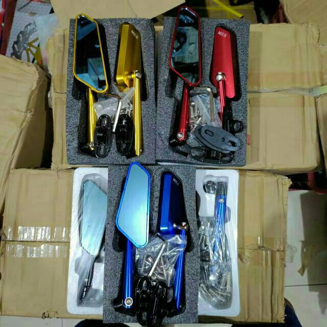 (BISA COD) Spion Circuit Model Rizoma Kaca Bening Dan Kaca Biru Universal Semua Motor Bisa / Kaca Spion Motor