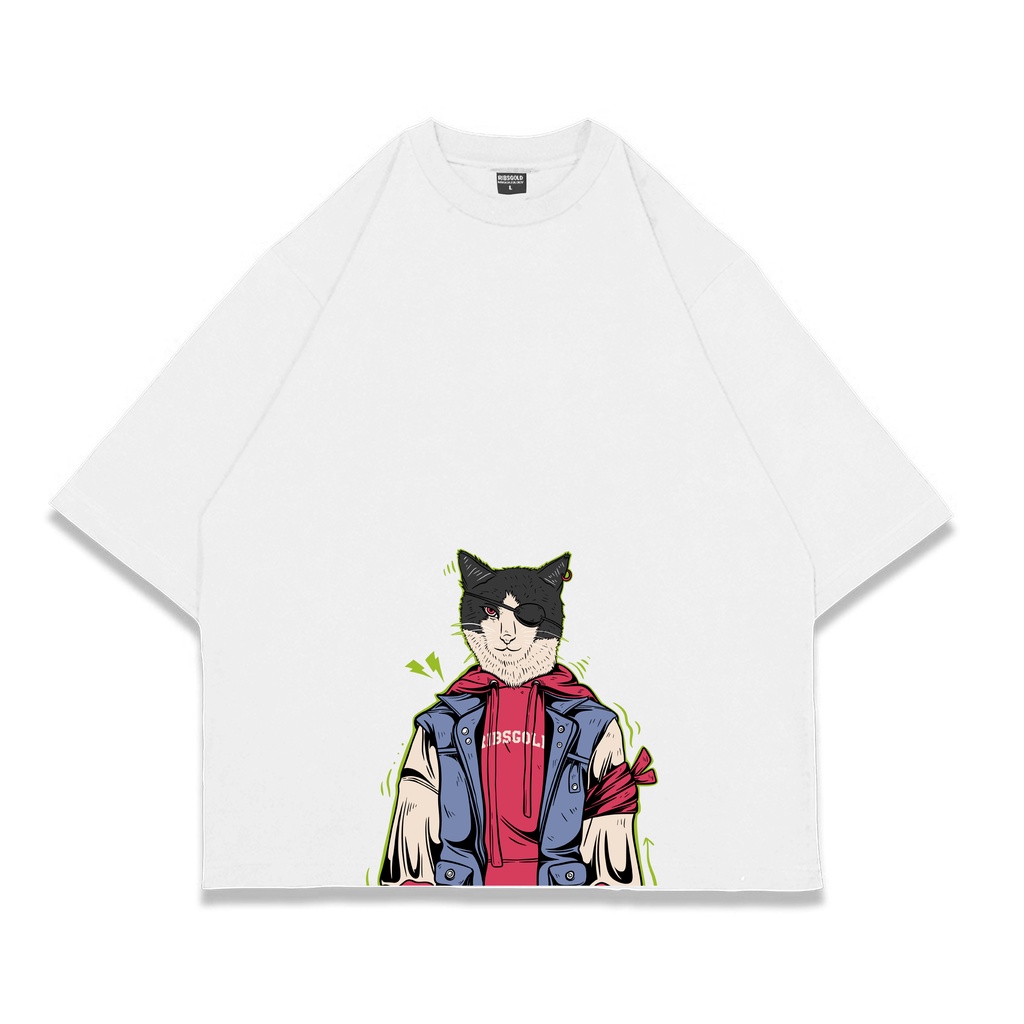 Ribsgold Kaos Oversize Graphic Pria - Kitsune