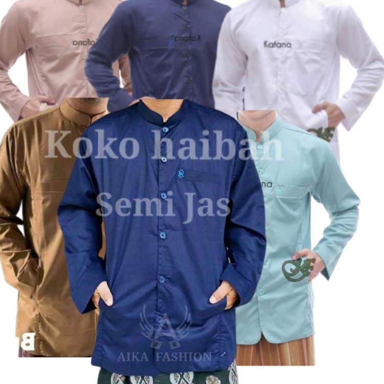 STOK TERBARU Koko Haibah Pria Dewasa Kazimi Original Semi Jas Jasko Baju Koko Habaib Putih Polos Len