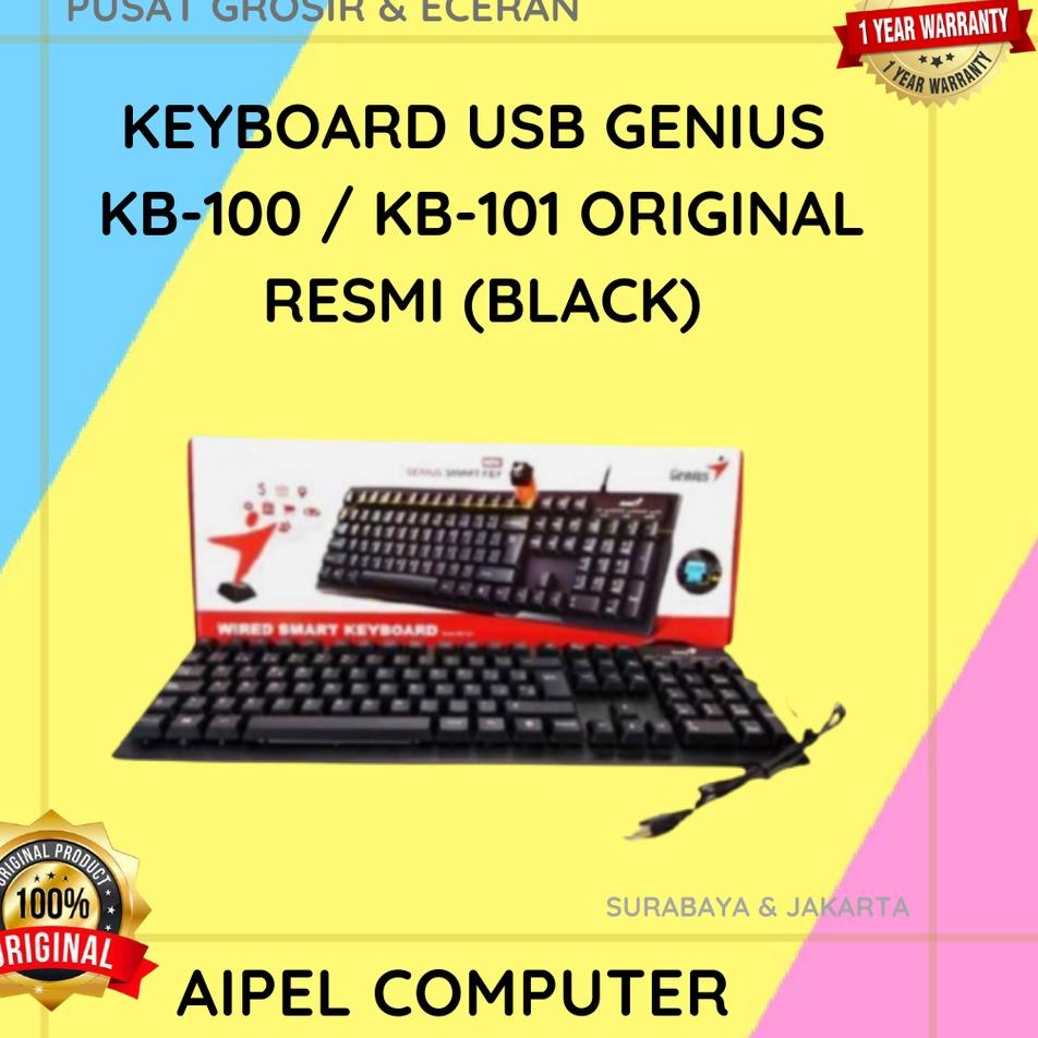Penjualan Istimewa KB1 | KEYBOARD USB GENIUS KB-100 / KB-101 ORIGINAL RESMI (BLACK)