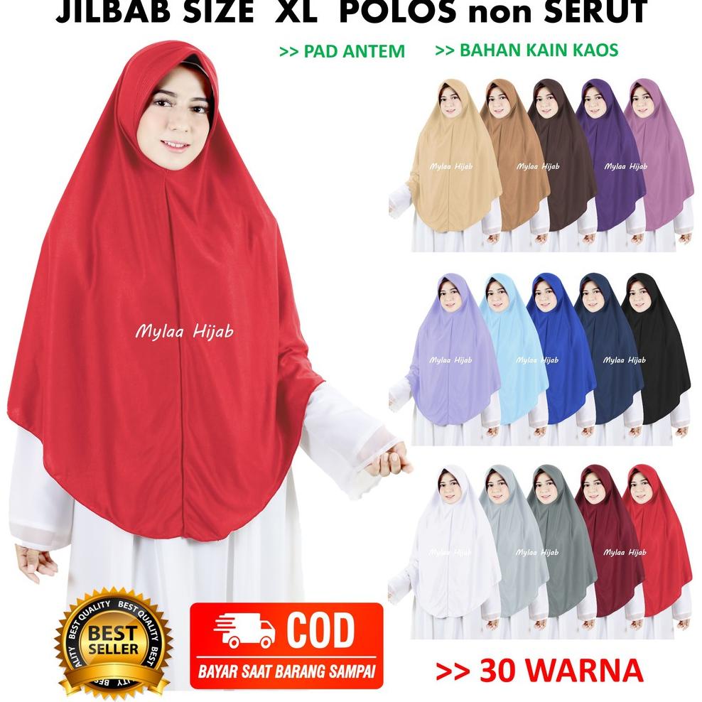Produk Terkeren Hari Ini [Gratis Mini Gold] JILBAB INSTAN BERGO kerudung krudung hijab size XL NON S