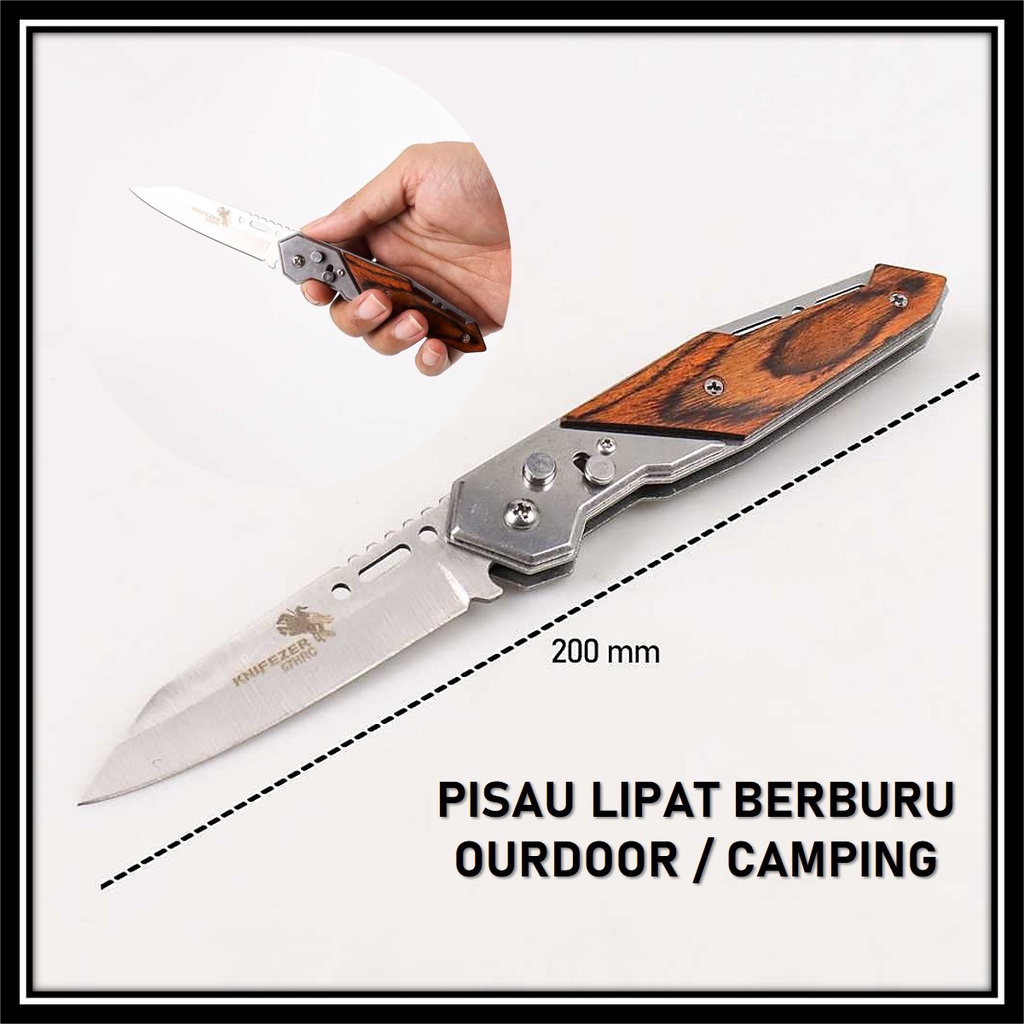 COD Pisau Doom Blade Pisau Lipat Berburu Kemah Berburu Petualang Pisau Dapur Stainless Stell Baja Ku