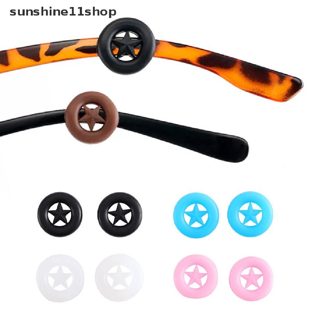 Sho 5pasang Penahan Kacamata Anti Slip Kacamata Bulat Silikon Temple Sleeve N