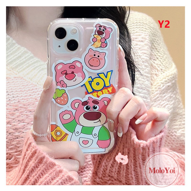 IPHONE Shockproof Airbag Case Kompatibel Untuk Iphone11 14 13 12 Pro MAX 7Plus XR 6 6S 8P Plus X XS MAX Cerita Mainan Kartun Lucu Mandi Lucu Lightyear Soft TPU Clear Phone Cover