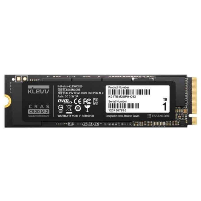 SSD KLEVV CRAS C920 1 TB, 2 TB M.2 NVME PCIe Gen4 x4 Internal PC