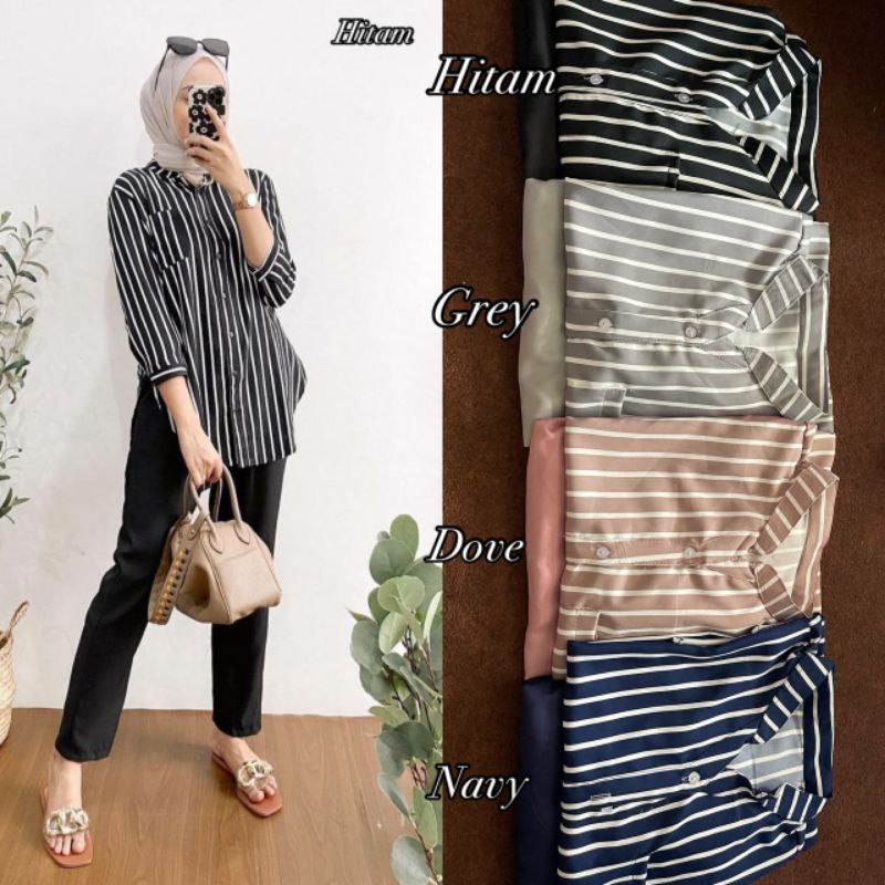 One set lurik syakila premium//One set viral polos lurik premium//One Set Wanda