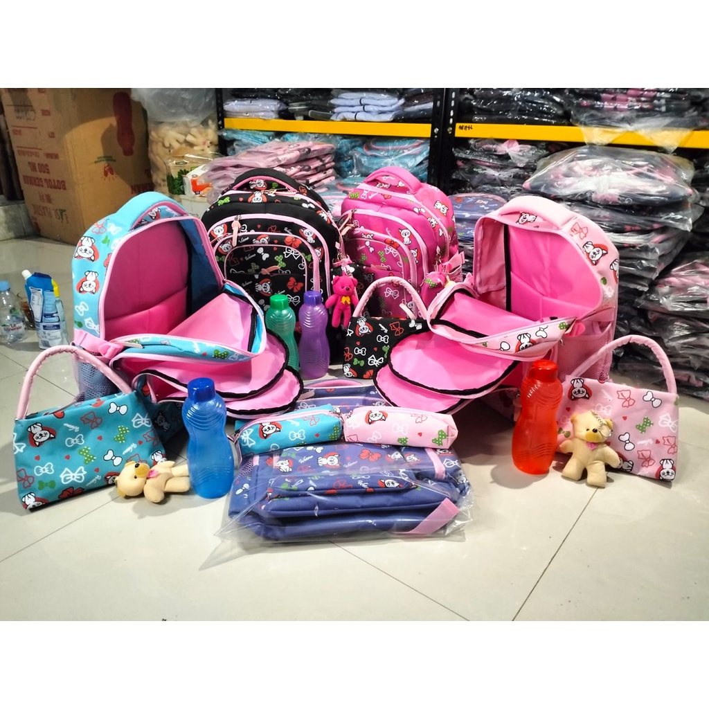 Toko agung99 - Tas Anak Animo Satuan / Tas sekolah anak perempuan paud sd tk smp sma 1 2 3 4 5 6 7 / Ransel anak perempuan Original