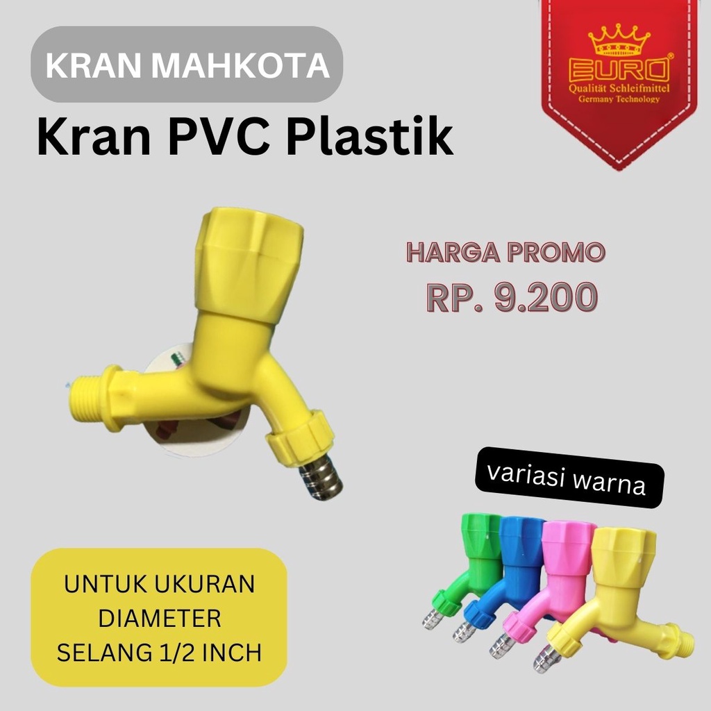 Kran keran taman Mahkota PVC 1/2 inch Plastik Berbagai Warna Anti Bocor