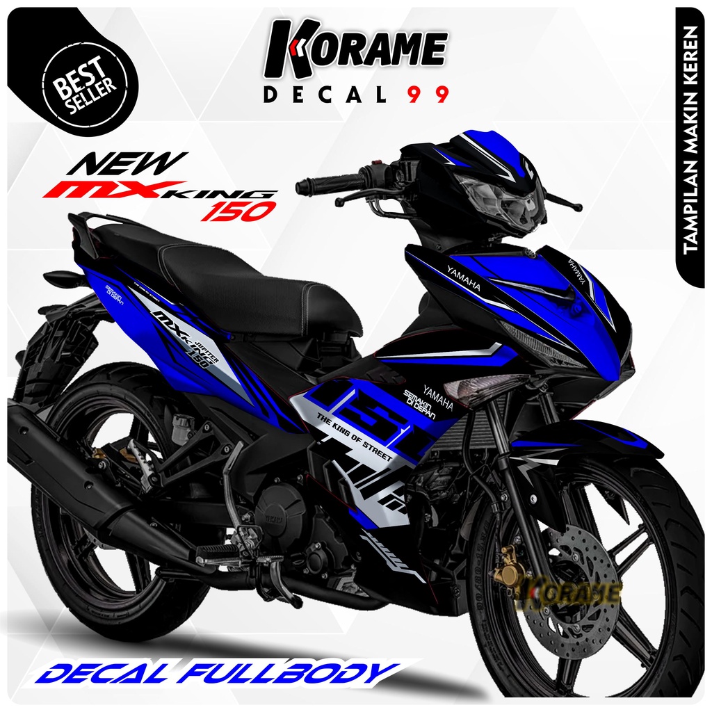 Decal New MX KING 150 - Motif Moto Rider Line Biru