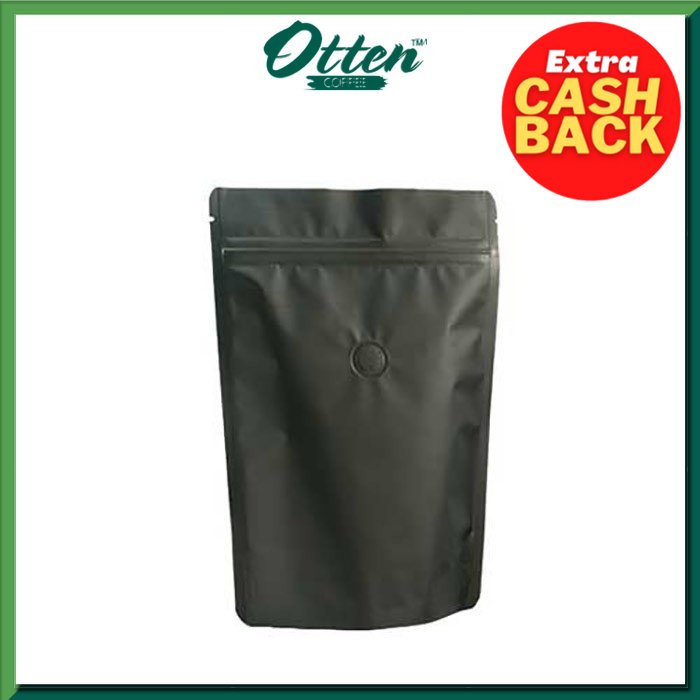 Coffee Bag 250G Standup Zipper Pouch Black (10pcs) - Kemasan Kopi