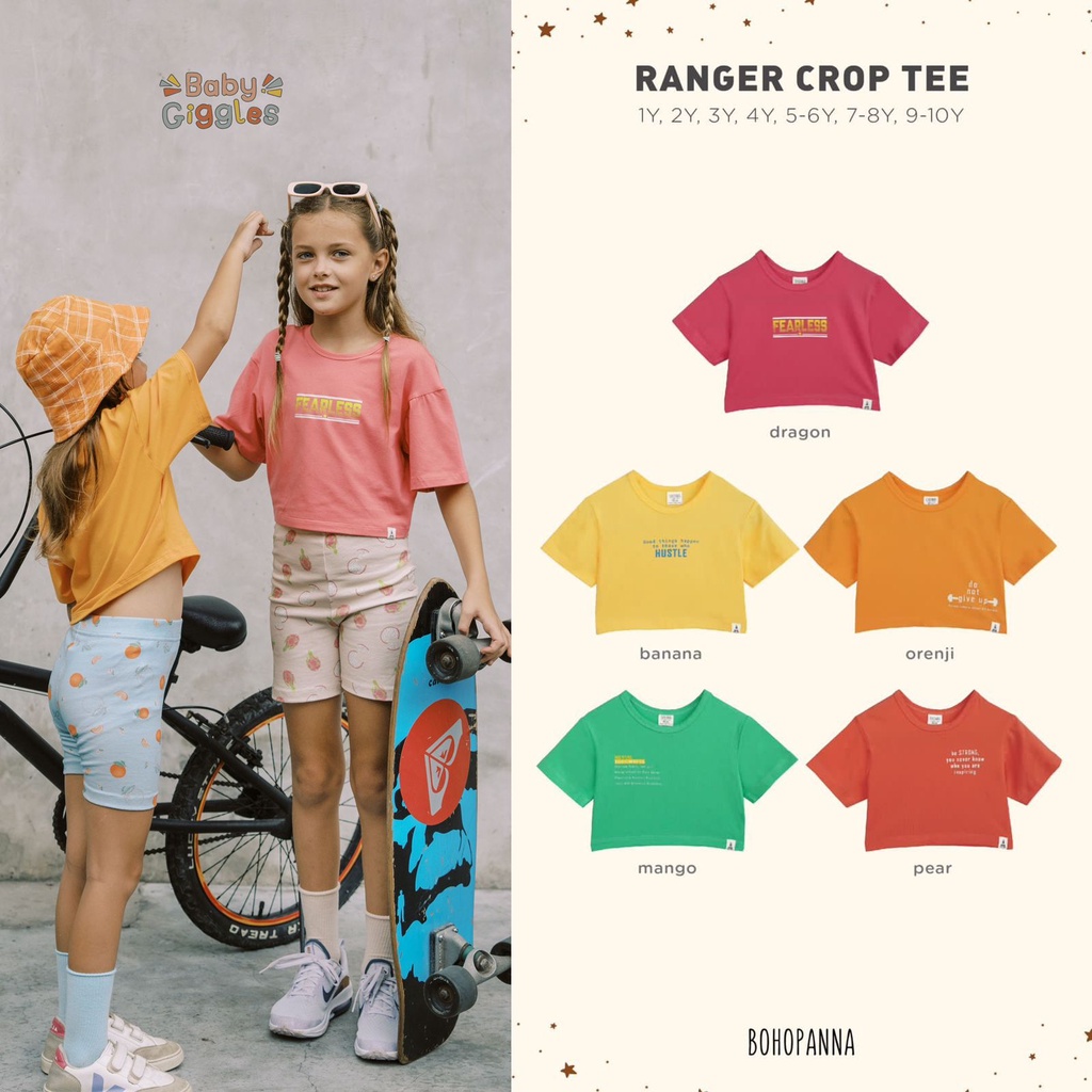 BOHOPANNA RANGER CROP TEE / ATASAN ANAK PEREMPUAN