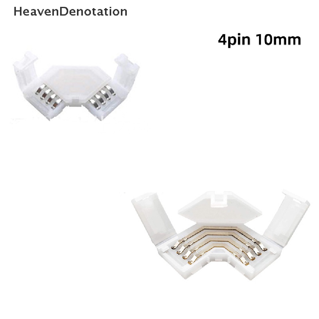 [HeavenDenotation] Konektor RGB Sudut LED 10MM Strip Lampu LED Bentuk L 4pin Untuk 5050pita Light HDV