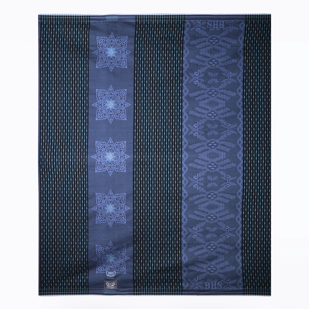 Sarung BHS Excellent Silver Motif E56 JSA Hitam Biru/ BHS JACQUARD SONGKET AGUNG SILVER EXC