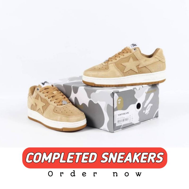 SEPATU A BATHING APE BAPE STA BEIGE SUEDE