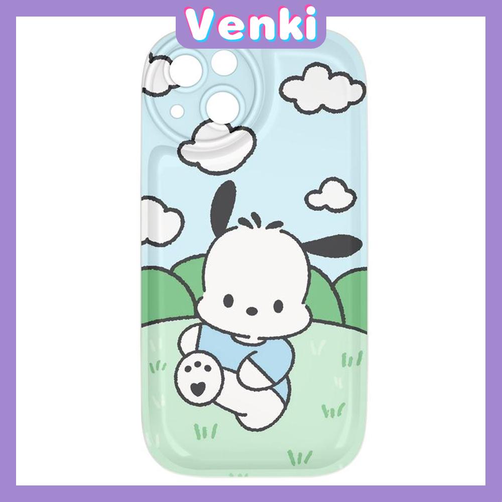 Case For iPhone 11 Soft TPU Air Cushion Case Glossy Cute Cartoon Sports Puppy Airbag Shockproof Camera Protection Compatible for iPhone 14 13 12 11 Pro Max 7 8 Plus