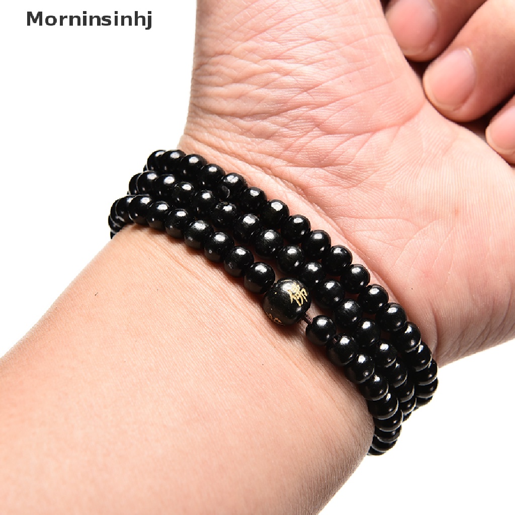 Mornin Sandal Meditasi Buddha Buddha Buddha 6*108 Tasbih Hitam Gelang Kalung id