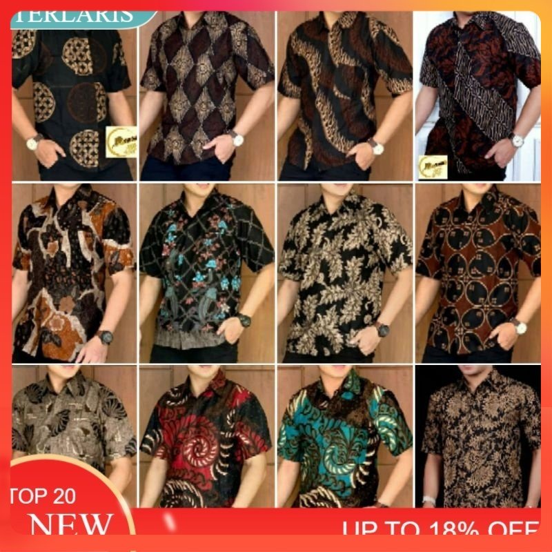 [BUTIK DIAN] Kemeja Batik Pria Lengan Pendek Katun Primis Premium Halus M L XL XXL Batik HRB026 Seragam Kantor