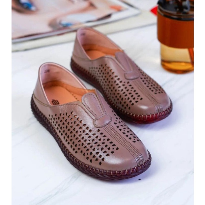 SEPATU FLAT WANITA POLLUX BAHAN ASLI KULIT |  POLLUX WDQ 666