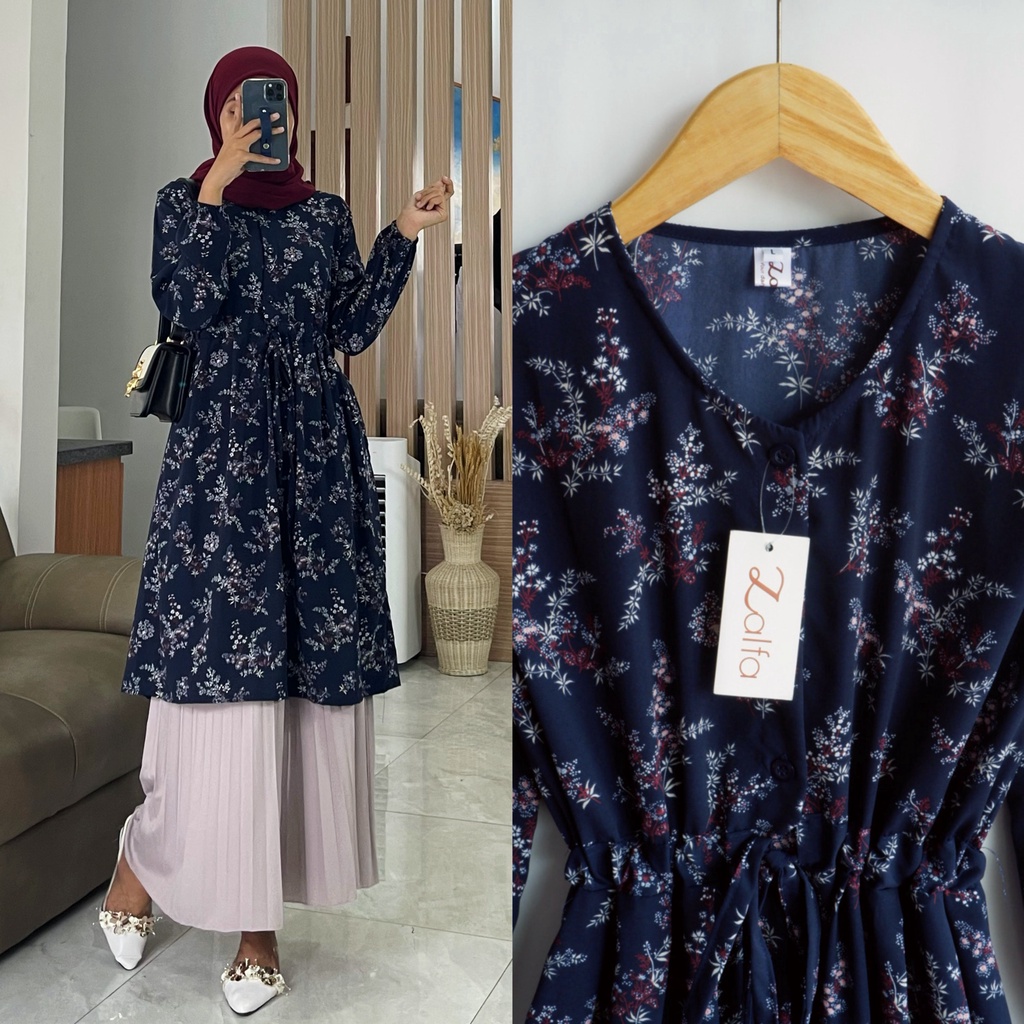 FLORA tunik by ZALFA OUTFIT / Tunik wolfis motif