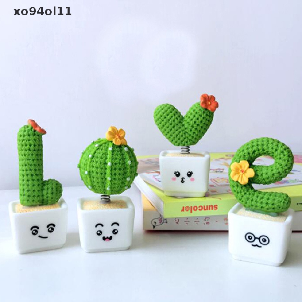 Xo 4PcsCactus Shaped Hiasan Dekorasi Prop Kaktus Tanaman Pot Decor OL