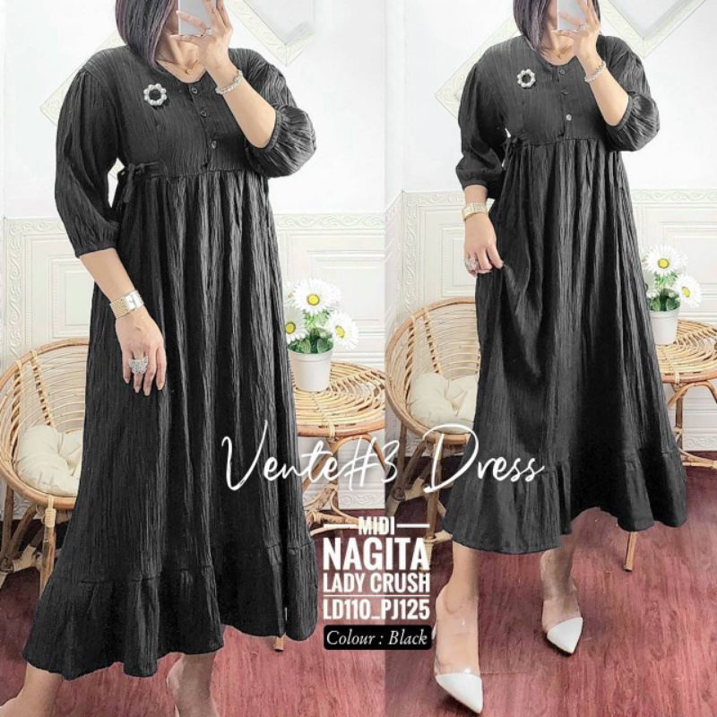 NOVA MIDI DRESS // VENTE GAMIS LADY CRUSH WANITA