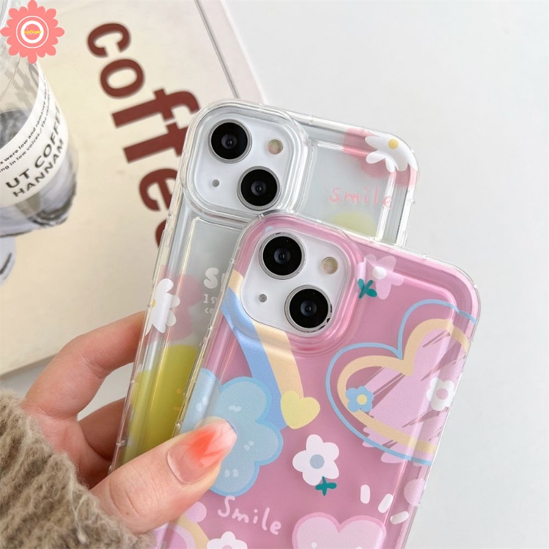 Ins Korea Lucu Smile Fresh Sunflower Case Untuk Redmi Note10 11 8 9 10s 11s Redmi 12C 9 10C 9T 9C NFC A1 10 10A 9A POCO F4 Bening Airbag Shockproof Soft TPU Cover