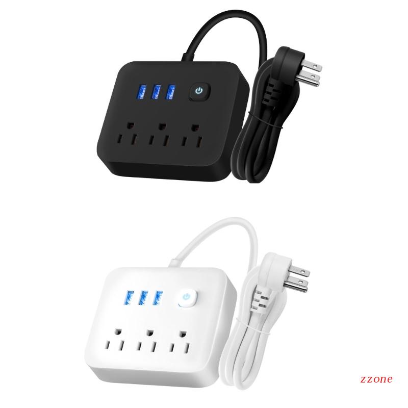 Zzz Surge Protector Power Strip Dengan 3outlet AC &amp; 3port USB 900joule Untuk Rumah