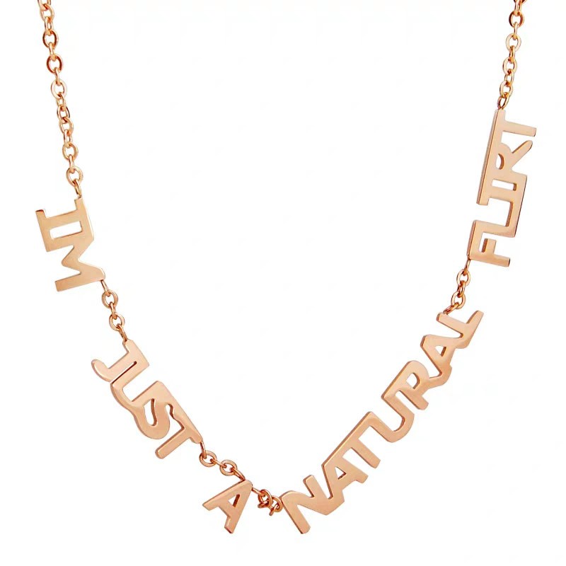 Kalung Rantai Rose Gold 18k Bahan Titanium Steel Untuk Wanita