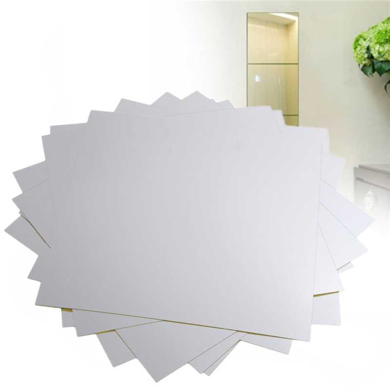 (BISA COD) FTIHSHP Fender Wall Sticker Dekorasi Dinding 3D Model Square Mirror 9 PCS - Q353