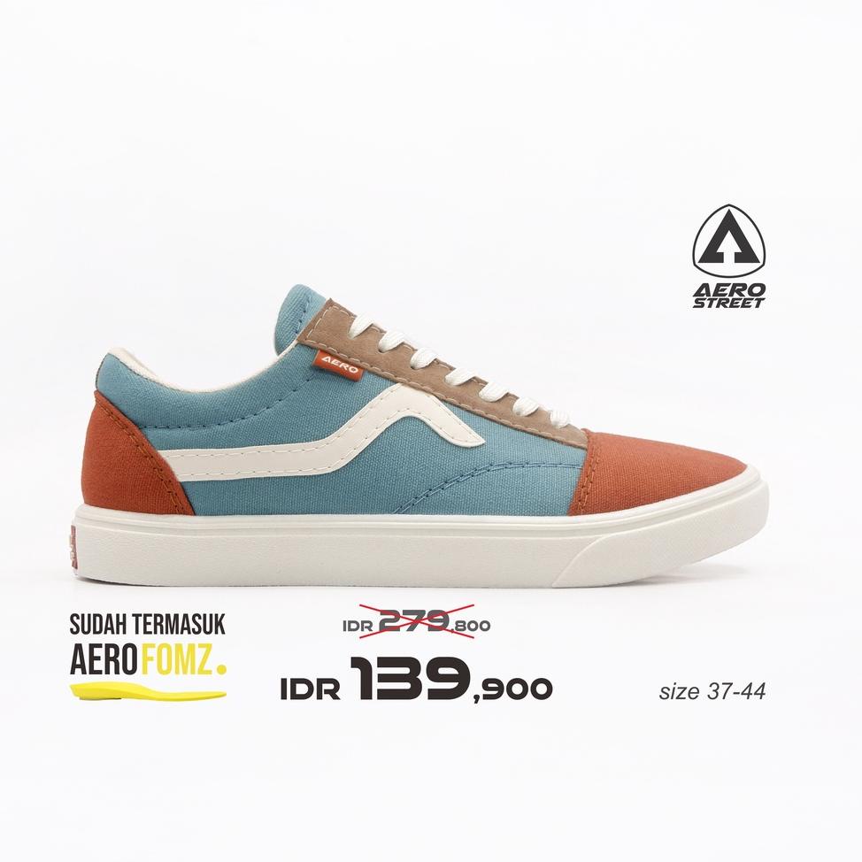 Ready Aerostreet 37-44 Massive Biru Merah Bata - Sepatu Sneakers Casual Sport Sekolah Pria Wanita Ae