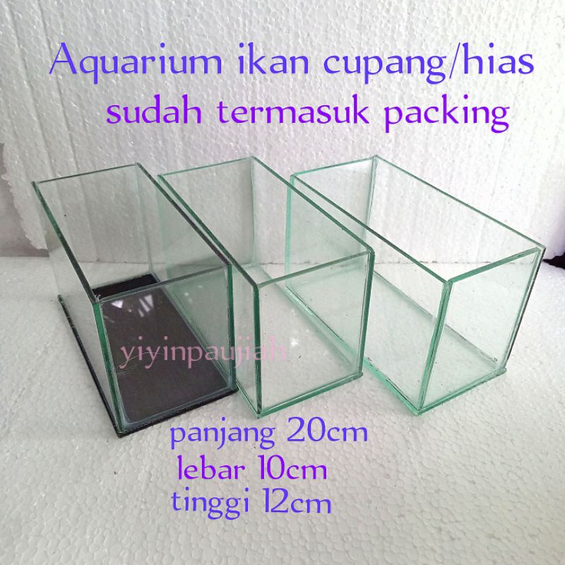 Aquarium ikan cupang ukuran 20x10x12 Aquarium ikan hias/ikan Guppy/Aquarium anakan ikan chana