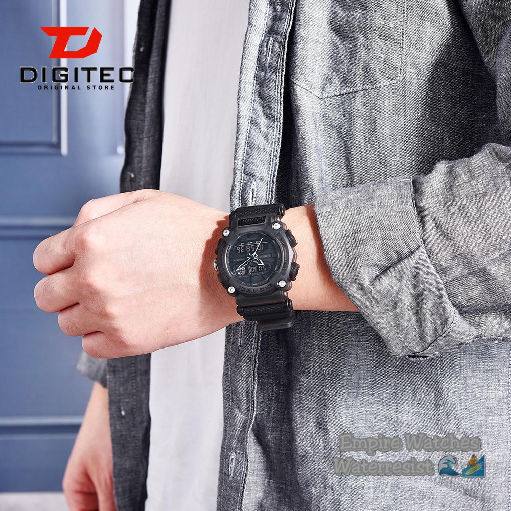 Jam Tangan Digitec DA2178T DG2178T 2178 Pria Cowok Strap Rubber Analog Kualitas Original Waterproof