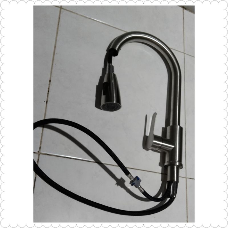 Kran Sink Mixer Tarik / Kran Cuci Piring Hitam /Stainles