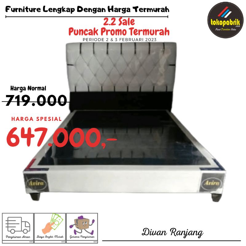 Divan Springbed No 2 Ukuran 160x200 / Dipan Ranjang Kasur Nomer 2 Murah Bandung