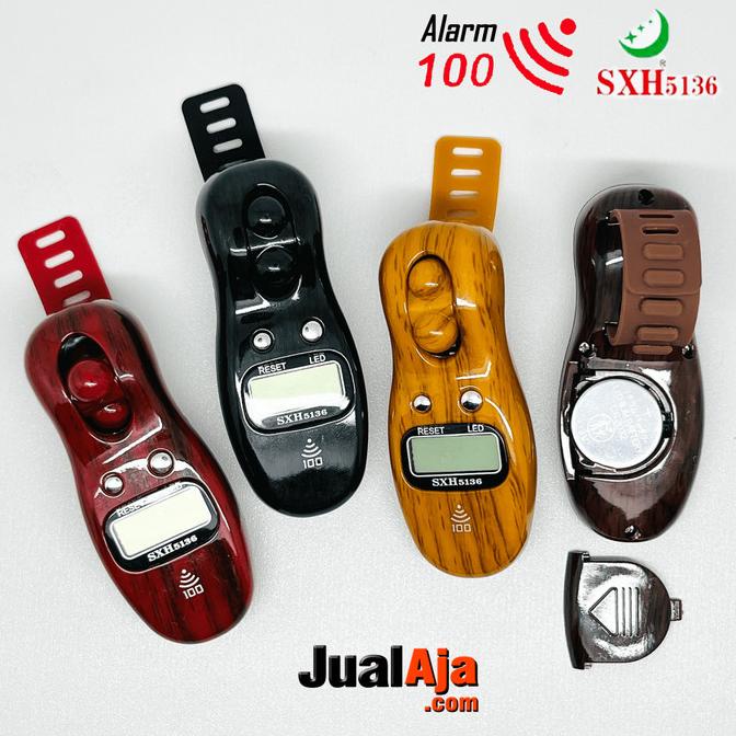 Tasbih Digital Alarm 100 Motif Kayu Lampu Led Sxh5136