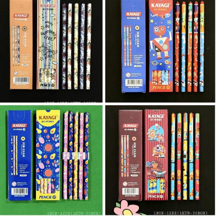 

U38 Kayagi Pensil 2B (Dapat 12Pc) / Pensil Motif Lucu PRODUCT TERLARIS ⇖