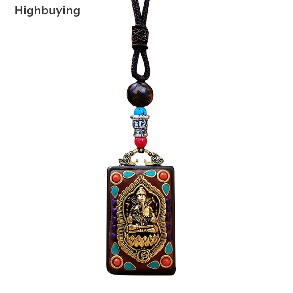 Hbid Patung Buddha Nepal Thangka Vintage God Ebony Elephant Pendant Necklace Eksotis Untuk Rantai Liontin Glory