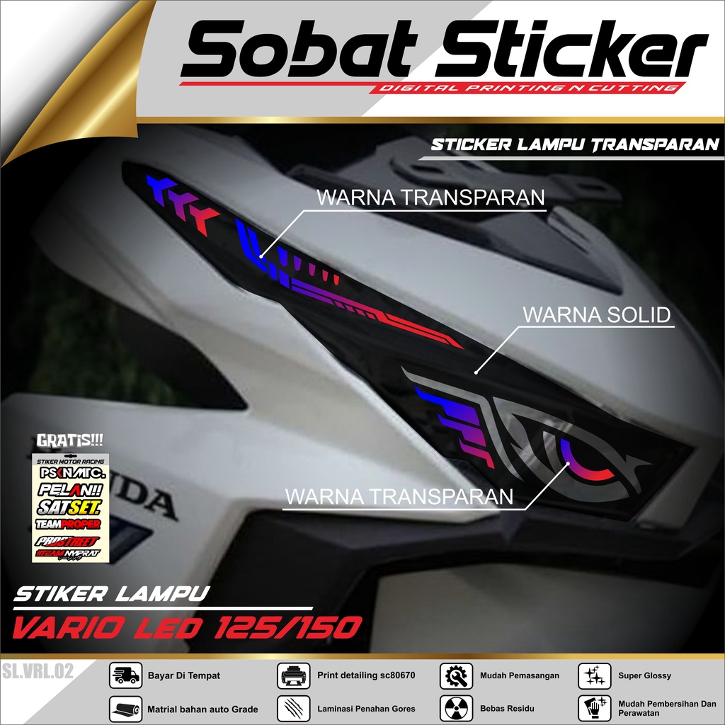 SB STIKER VARIASI LAMPU ALIS MOTOR VARIO 125 150 LED 02
