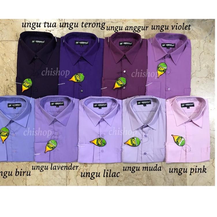 Chekout KEMEJA PRIA GREENFALO-KEMEJA POLOS LENGAN PANJANG PRIA WARNA UNGU / UNGU MUDA / UNGU LAVENDE