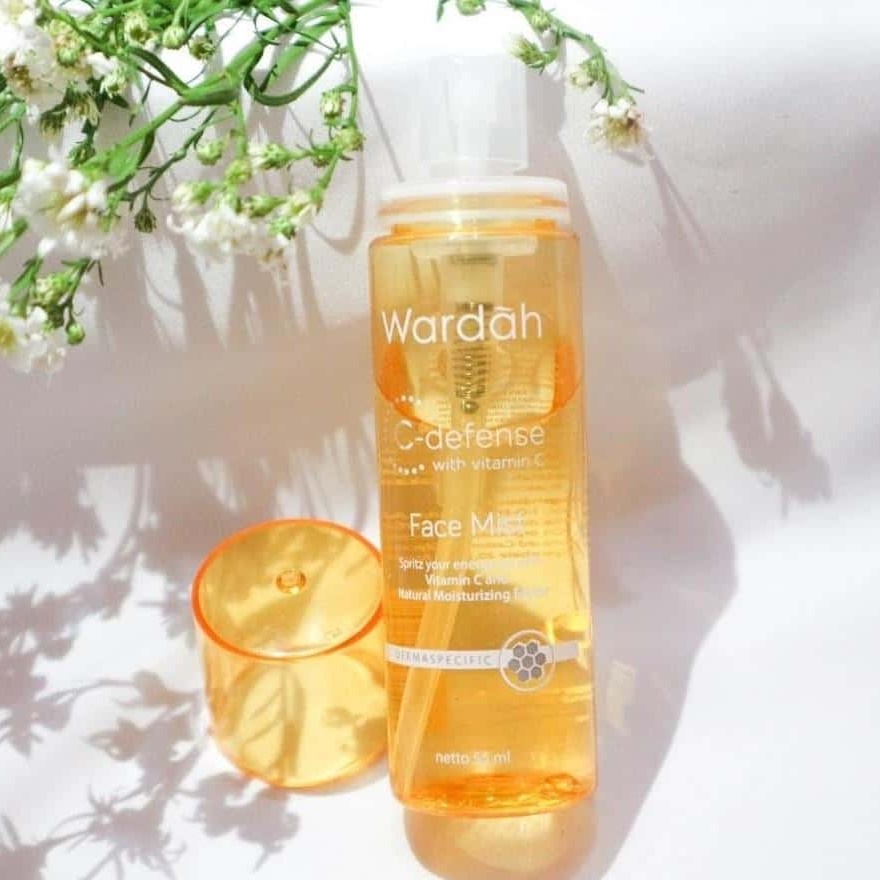 Wardah C-Defense Face Mist Toner / Setting Spray Make Up With Vitamin C Ukuran 55 ml -  Kuning Spiritz Your Energy On With Vitamin C and Natural Moisturizing Factor Wardah Face mist C-Defence Menyegarkan Kulit Makeup