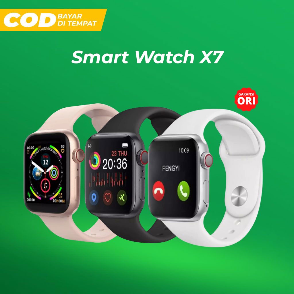 SmartWatch X7 Original Jam Tangan Bluetooth Sport Fitness Pedometer Heart Rate Monitor Kualitas Prem