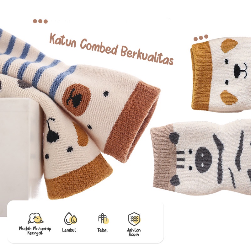 Kaos Kaki Bayi Perempuan Motif Kartun Lucu Anti Slip Bahan Tebal Desain Simple Baby Sock KAAM