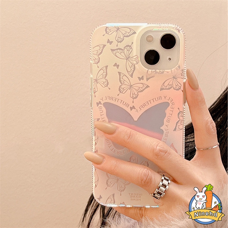 Oppo A17 A17K A16K A16 A15 A15s A3s A5s A54 A74 A94 A95 A76 A92 A52 A5 A9 F11 Reno7 6 5 7Z 6Z Pro A53 A31 Ins Gaya Korea Mewah Butterfly Phone Case Tahan Debu Soft Cover