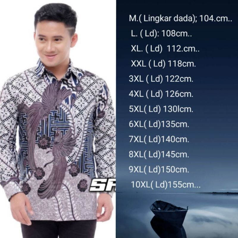 KEMEJA BATIK PRIA LENGAN PANJANG BIG SIZE JUMBO M.L.XL.XXL.3XL.4XL.5XL.6XL.7XL.8XL.9XL.10XL