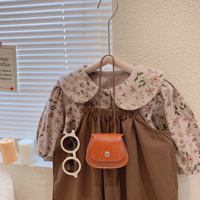 babyfit [3-7thn] MISTY setelan overall celana anak perempuan dengan blus kemeja katun rayon import al-0522r