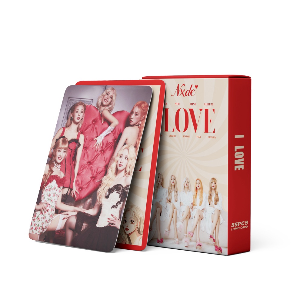 55pcs/box (G) I-DLE 2022 Album I LOVE Photocards YUQI SHUHUA MINNIE SOYEON MIYEON Lomo Kartu GIDLE Nxde Kpop Postcards